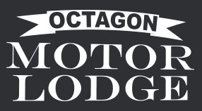 Octagon Motor Lodge logo in white